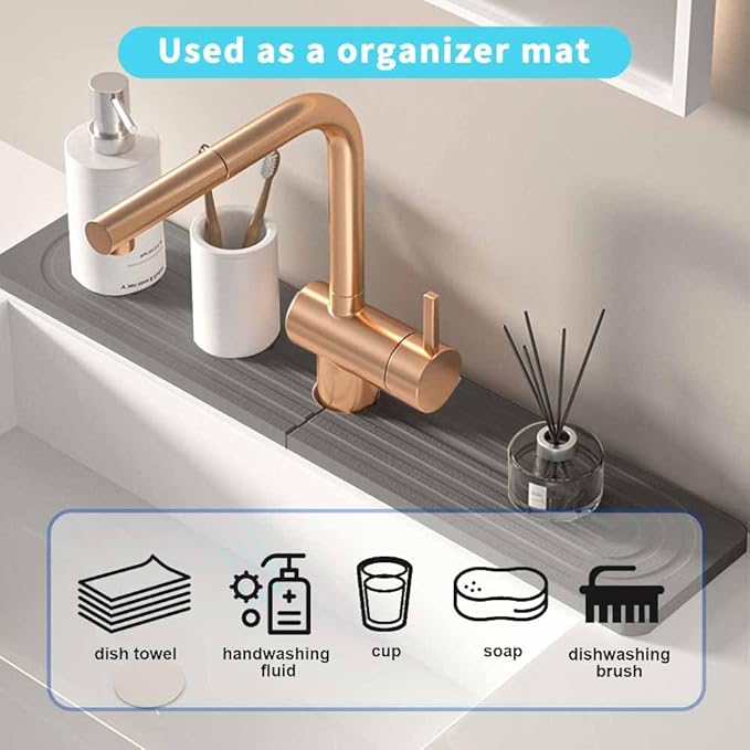 Diatomite kitchen sink splash guard behind faucet