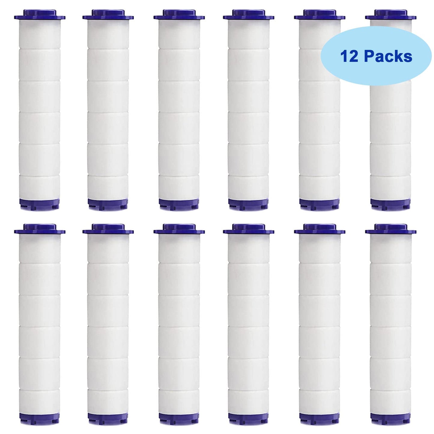 High Pressure Handheld Turbo Fan Shower Head PP-Cotton Filter Cartridge,3.7in Detachable Propeller Hydro Jet Shower Head Filter,set of 12
