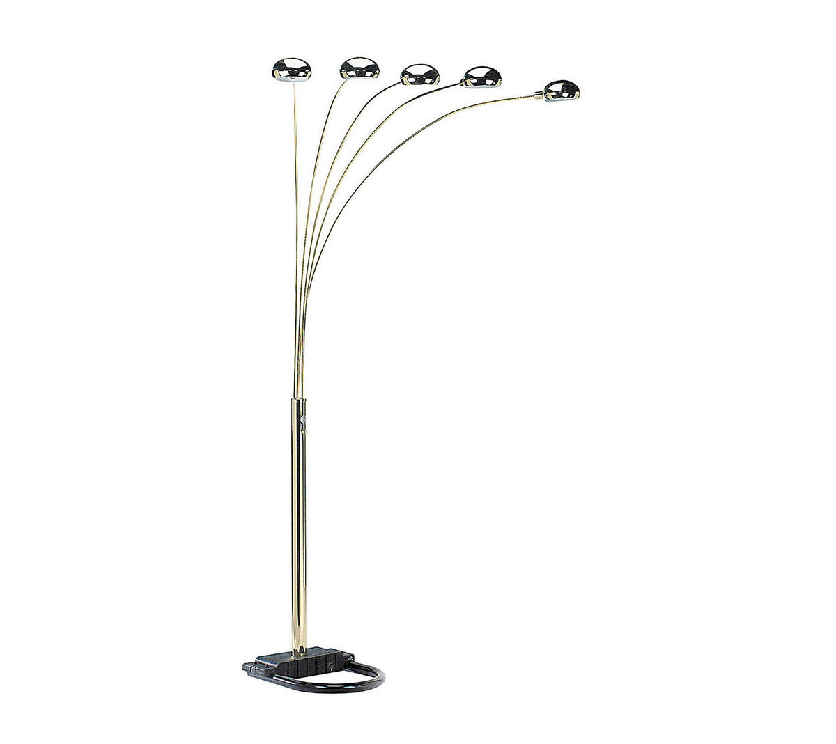 ORE 6962G 5-Arm Arch Floor Lamp, Metal, Polished Brass, 84in x 45in x 45in