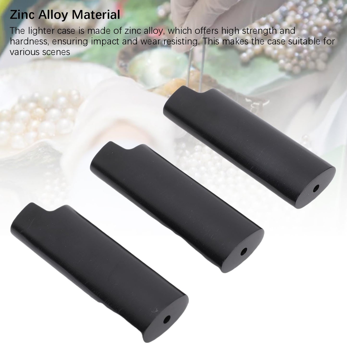 AYNEFY 3PCS Metal Lighter Case – Zinc Alloy Protective Sleeve for Lighters, Travel-Friendly Lighter Holder for Bar, Party & Gifts, Stylish Black Lighter Accessory (Pack of 3)