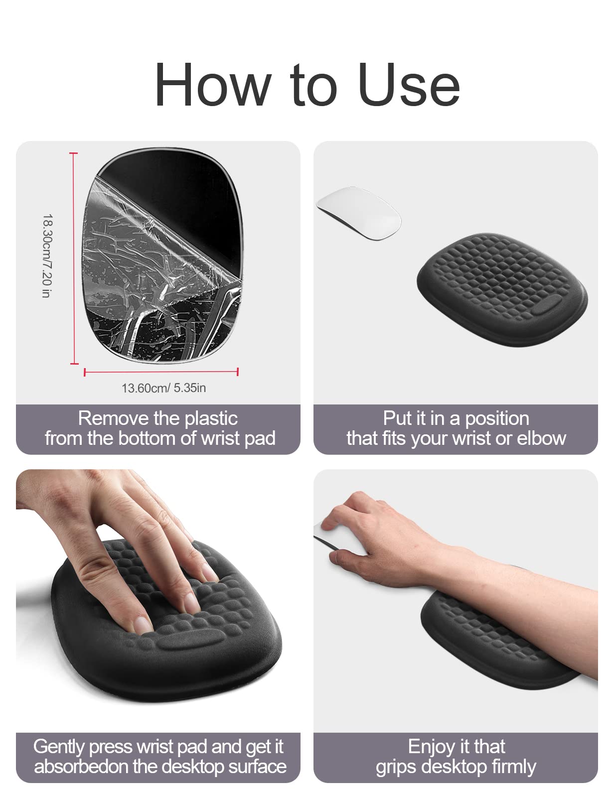 Vaydeer 2Pcs Cloud Elbow Pads, Desk Arm Rest Support, Soft Memory Foam Wrist Rest, Ergonomic Cushion Carpal Tunnel Pain Relief Gel Mouse Pillow for Computer Laptop Office Gaming Car Chair Accessory