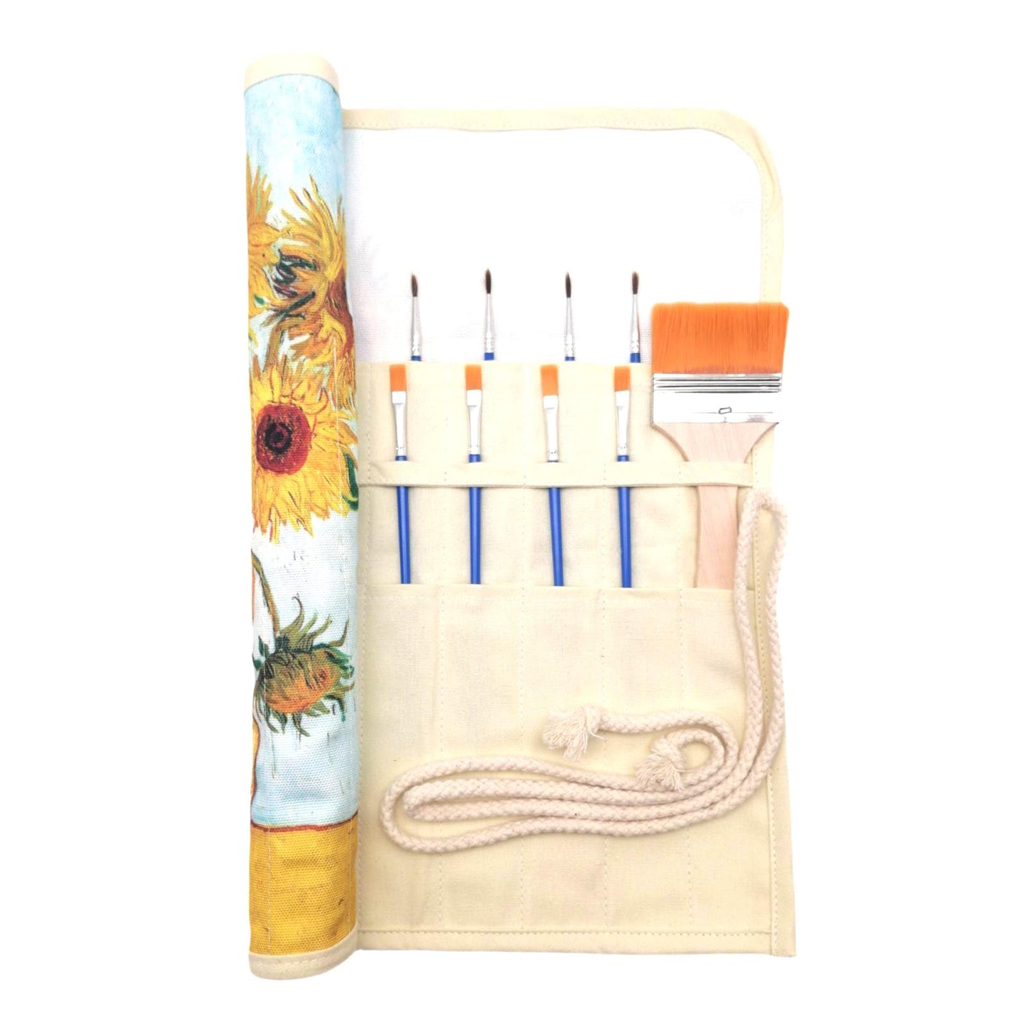 Funny live Paint Brush Holder Art Supplies, Artist Paint Brush & Storage Organizer Roll-Up Case Bag, Protect Acrylic Oil Watercolor Paintbrushes (Sunflower 20 Slot Pockets)