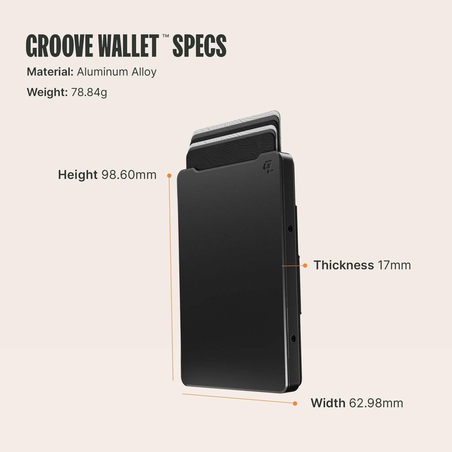 Groove Life Groove Magnetic Thumb Swipe Wallet Gun Metal/Black Leather Go Mens Minimalist Aluminum Credit Card Holder with RFID Blocking, Genuine Leather Attachment, Lifetime Coverage