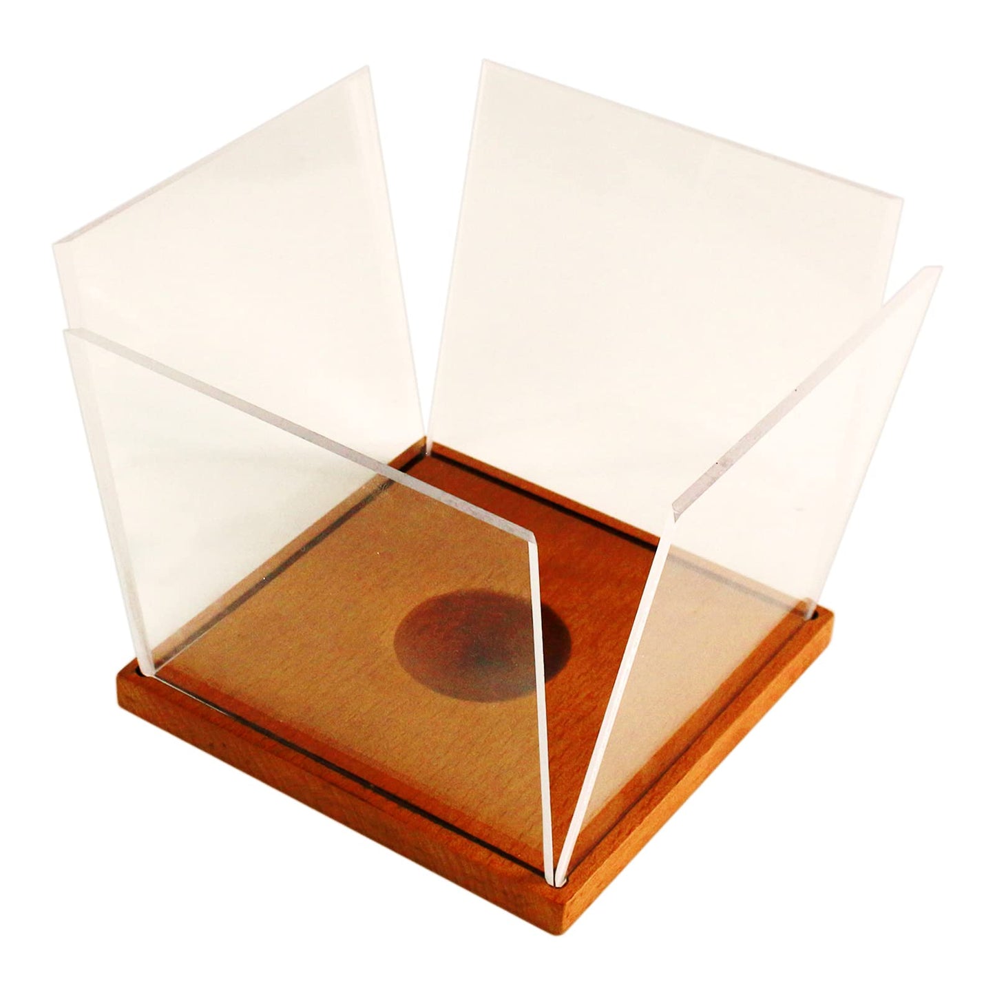 LuxRound 2-Pack Acrylic Softball Display Case with Wooden Base - Clear UV Protective Box for 12" Official Softball, Autographed or Collectible Ball, Dust Proof Tabletop Showcase
