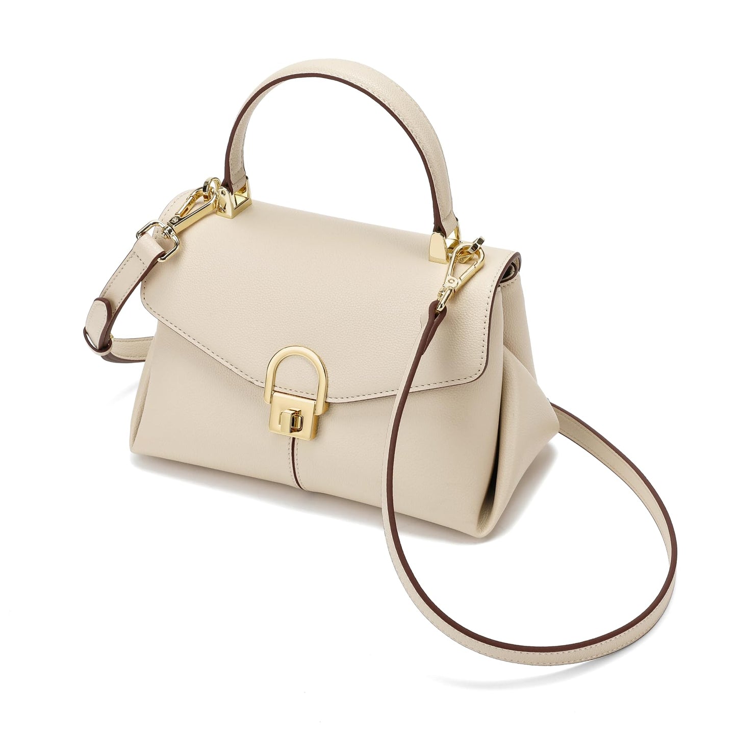 Top Handle Bag Small Purses and Handbags for Women Fashion Leather Shoulder Bag,Purses for Women,Metal Button Lock.