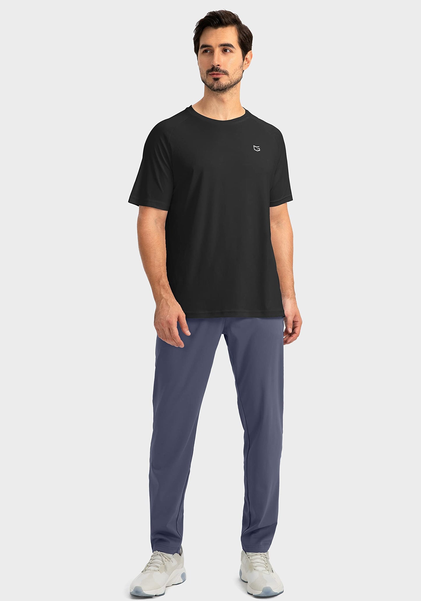 G Gradual Men's Sweatpants with Zipper Pockets Tapered Joggers for Men Athletic Pants for Workout, Jogging, Running (Dusty Blue, Small)