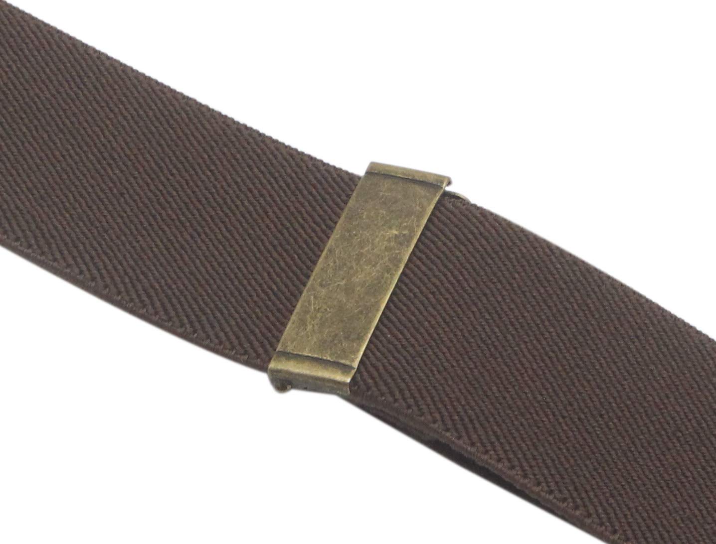 Timiot Mens Suspender 4 Swivel Strong Hooks Adjustable Braces Elastic Comfortable X Style Heavy Duty Strap (Coffe)