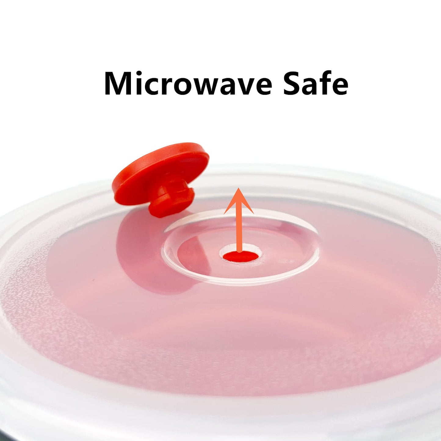 CCyanzi 3piece Round Collapsible Bowl with Lids, Silicone Food Storage Containers, Microwave & Freezer Safe, Space Saving for Kitchen Cabinet and Camping Backpack,(Pink)