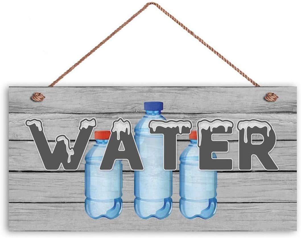 WEIMEILD Water Wood Sign, Gray Wood Style, Drinks Sign, Summer Party Sign, Drink Sign, Events 12x6inches(hjd158)