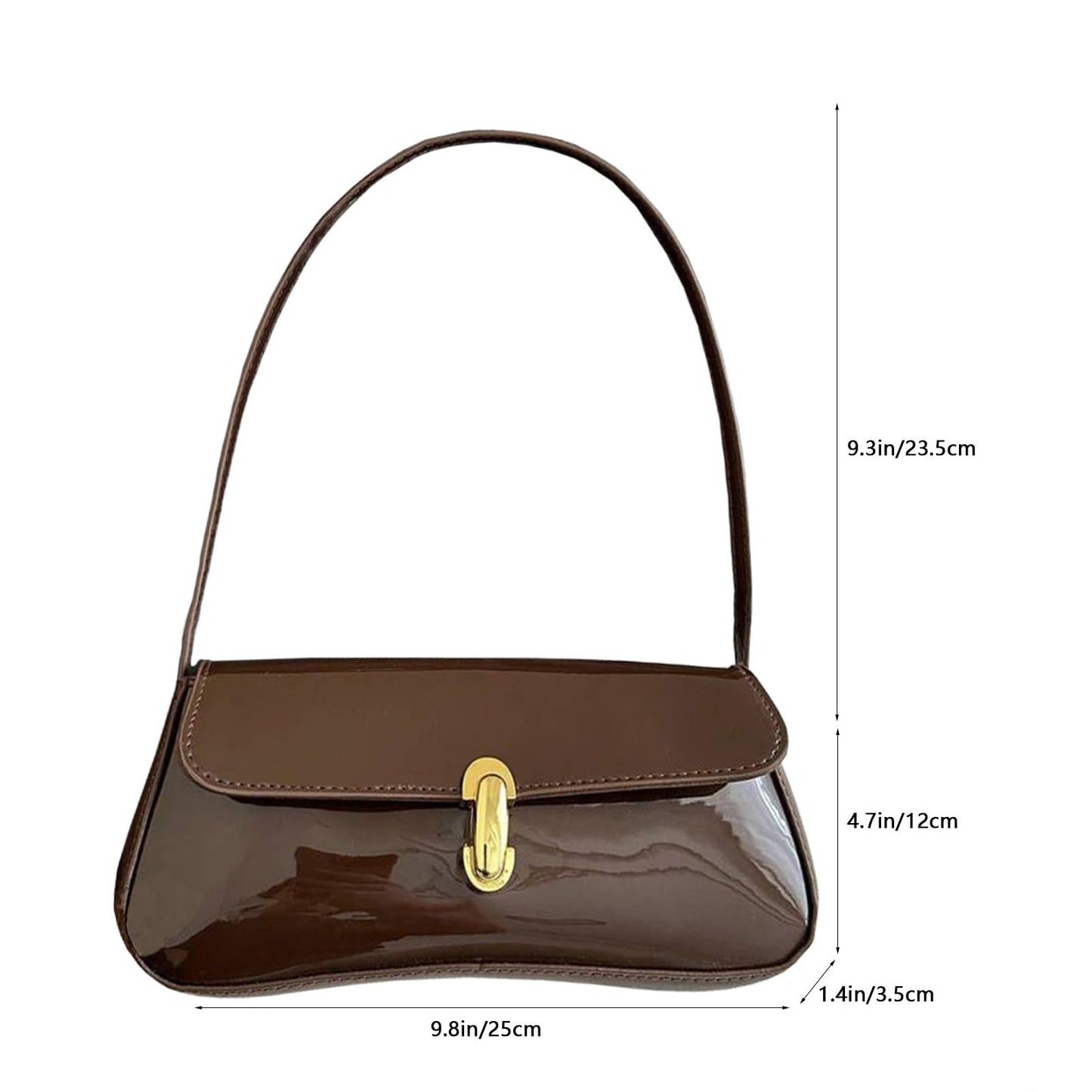 Small Shoulder Bag for Women Leather Underarm Hobo Bag Classic Handbag Retro Clutch Bags (Coffee)