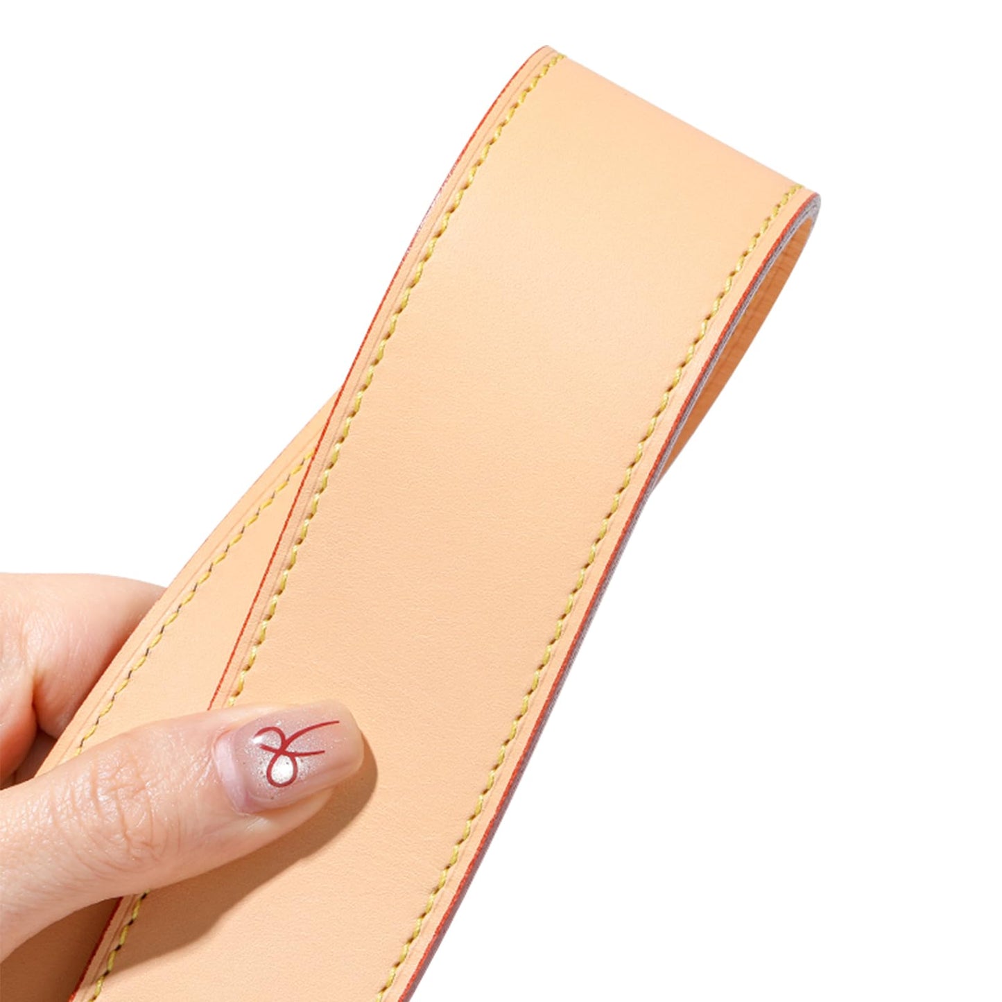 KIYOMIL Genuine Vachetta Leather Shoulder Bag Strap Replacement for Graceful Handbag(APRICOT-Length:25.6in)