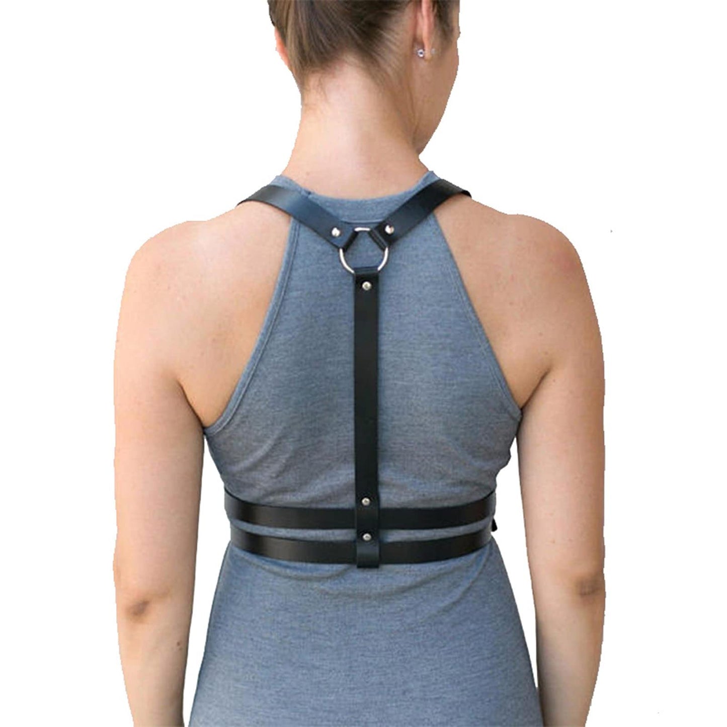 eYLun Women Leather Harness Punk Body Waist Belt - Adjustable Goth Waist Straps in Purple