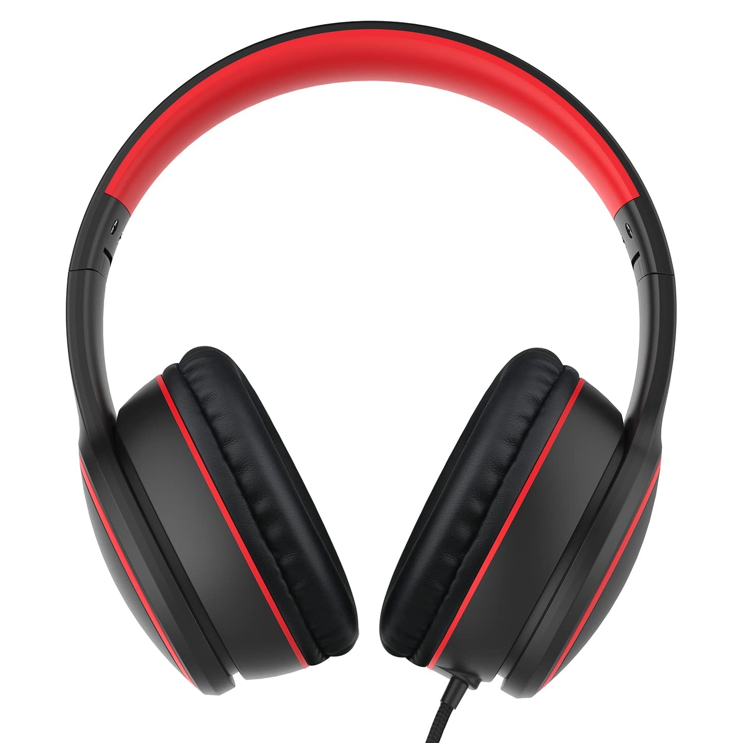 RORSOU R10 Over-Ear Headphones with Microphone, Lightweight Folding Stereo Bass Headset with 1.5M No-Tangle Cord, Portable Wired Headphones for Smartphone Tablet Computer MP3 / 4 (Black)