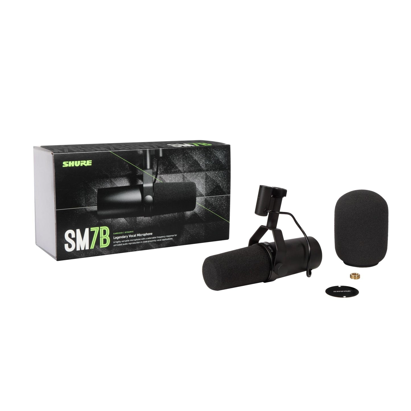 Shure SM7B Vocal Dynamic Microphone – XLR Studio Mic for Podcasting, Recording, Broadcasting, Streaming & Gaming – Smooth, Warm Sound, Rugged Build, Detachable Windscreen, Wide Frequency Range, Black
