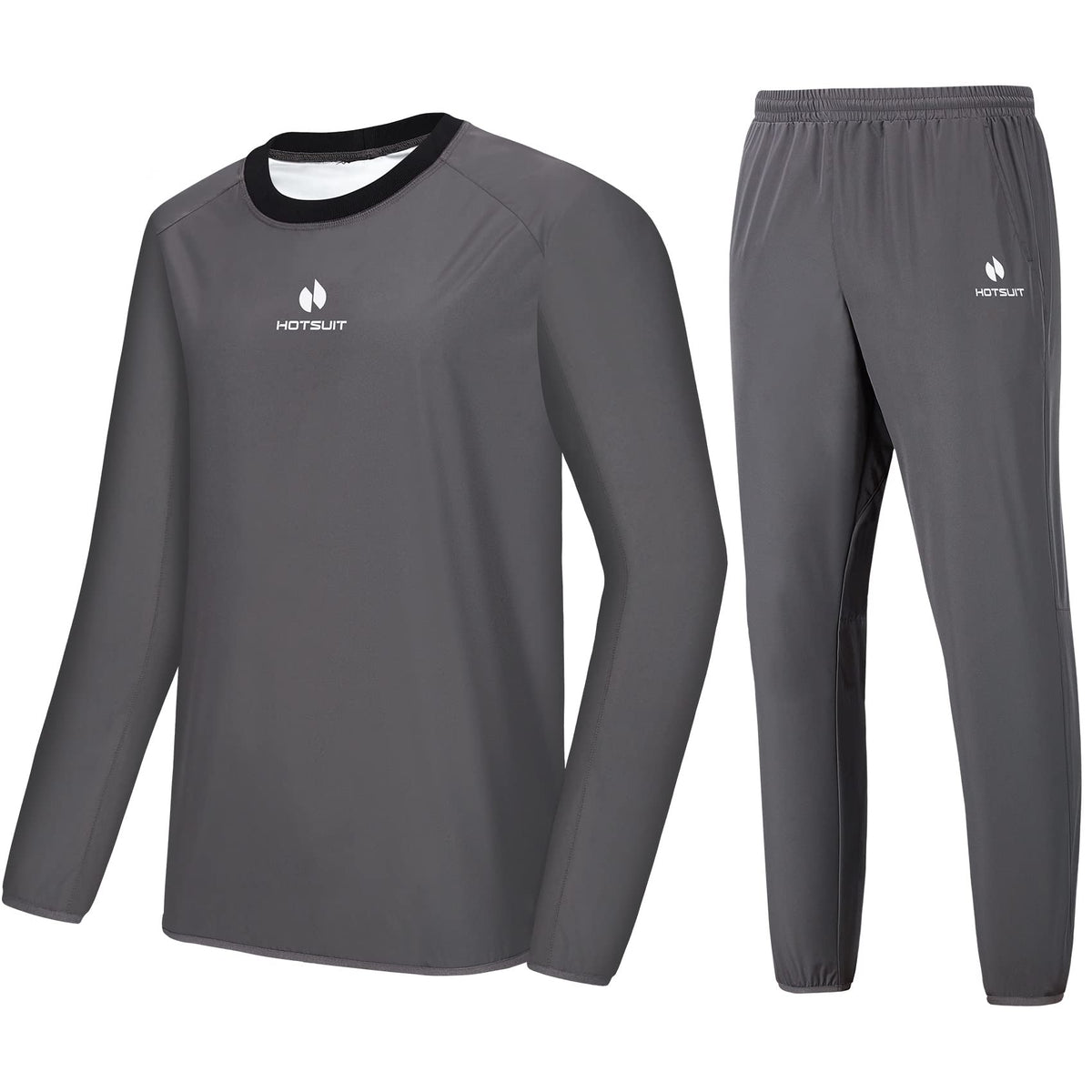 HOTSUIT Sauna Suit Men- And Womens Anti Rip Sweat Suits Gym Boxing Workout Jackets, Grey, S