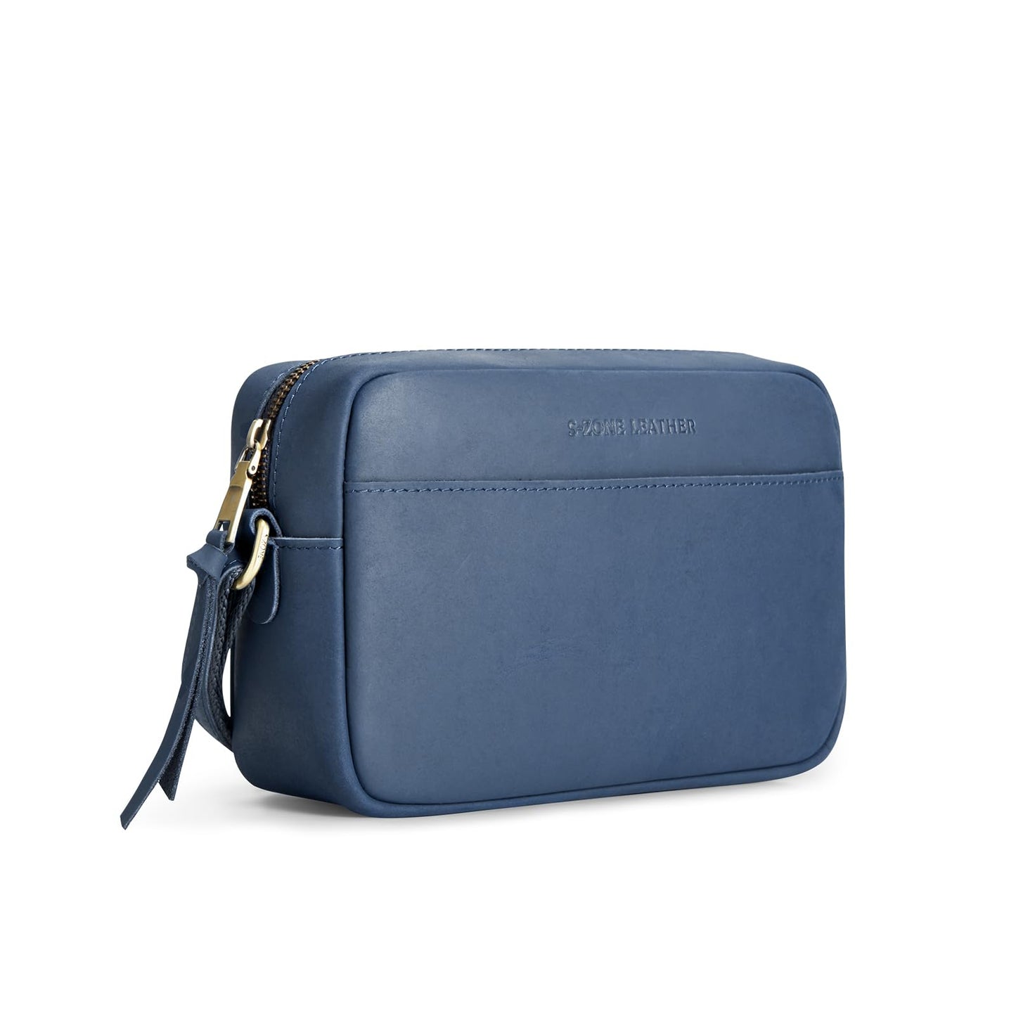 S-ZONE Crossbody Bags for Women Top Grain Leather Shoulder Handbags Camera Bag Purse Adjustable Strap Travel Daily Dark Blue