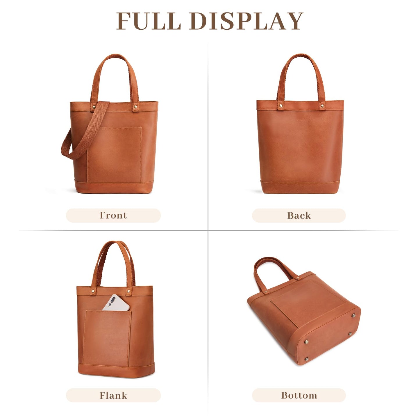 S-ZONE Leather Crossbody Bags for Women Tote Top Handle Handbag Purses Designer Satchel Shoulder Bag