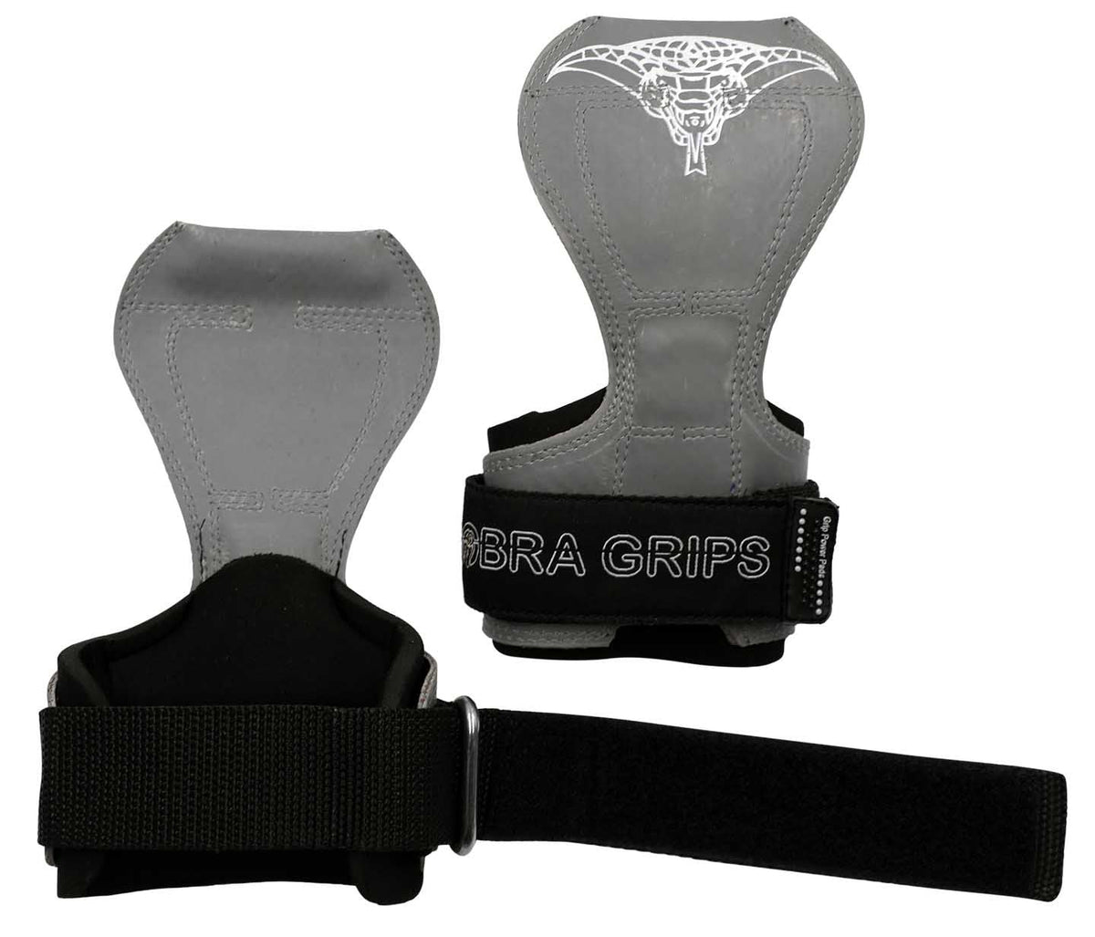 Cobra Grips PRO Weight Lifting Gloves Heavy Duty Straps Alternative Power Lifting Hooks Best for Deadlifts Adjustable Neoprene Padded Wrist Wraps Support Bodybuilding (PRO Gray Rubber)
