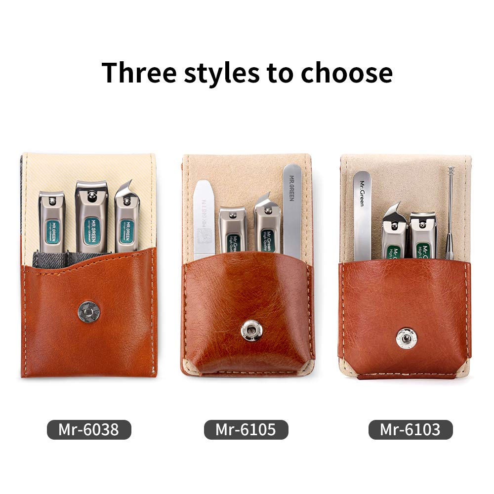 MR.GREEN Nail Clipper 4Pcs Set, Stainless Steel Manicure Pedicure Set, Medical Grade Grooming Kit with Travel Case Gift Box for Man & Woman