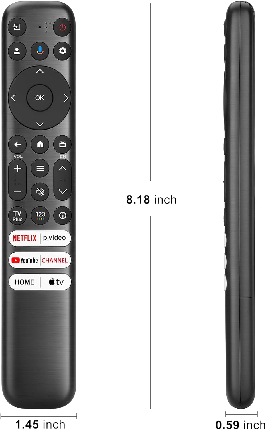 Voice Replacement Remote for TCL Google TV Remote, Compatible with TCL Q6/Q7/QM8/S3/S4 Series(Not Applicable to Roku TVs)