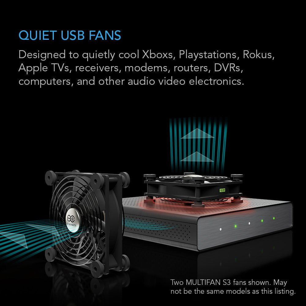 AC Infinity MULTIFAN Mini, Compact 40mm x 20mm USB Fan, UL-Certified for VR Gear, Aquarium, Roku, Router, Raspberry Pi, Cosplay, Helmet Cooling Ventilation