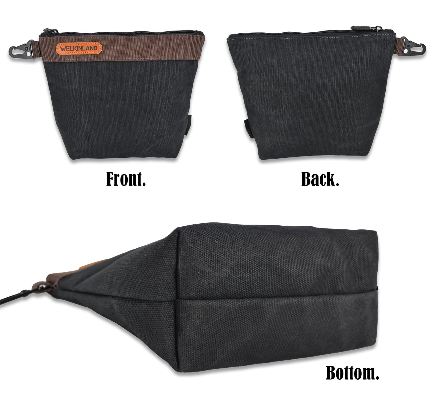 WELKINLAND Waxed Canvas Tool Pouch, 4PCS-Set Tool Pouches, 10Inch Tool Pouches with Zipper, Heavy-Duty Electrician Bags, Canvas Tool Bags, Canvas Zipper Tool Pouch,Electricians Tool Bags and Pouches