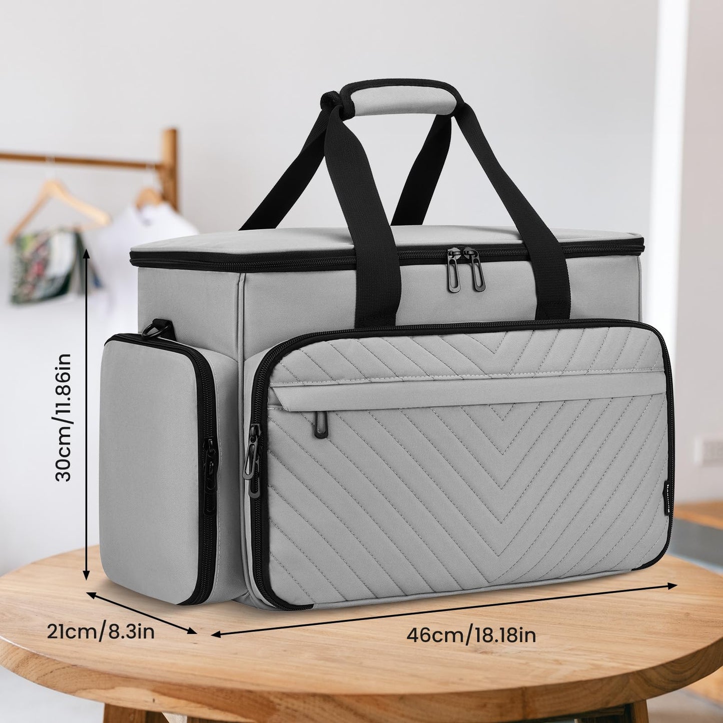kadilong Sewing Machine Case with Removable Padding Pad, Sewing Tote Bag for Sewing Machine Carrying with Shoulder Strap for Most Standard Singer, Brother, Janome