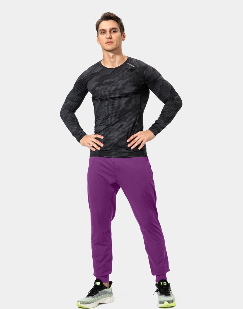 Men's Sweatpants with Zipper Pockets Athletic Pants Traning Track Pants Joggers for Men Soccer, Running, Workout (Purple, XX-Large)