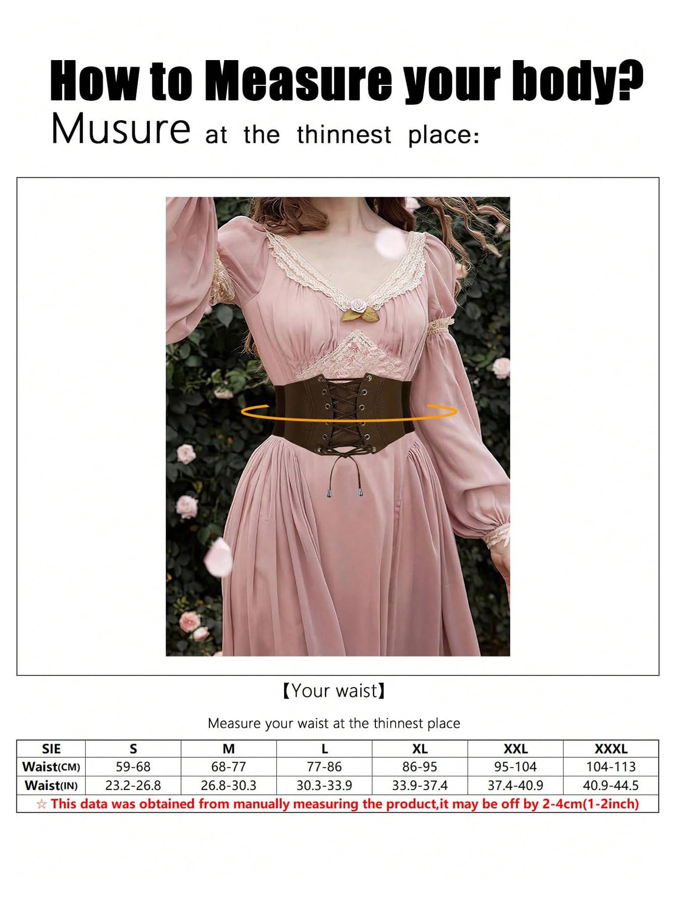 WDIRARA Women's Faux Leather Corset Belt Retro Lace Up Elastic Corset Waist Cincher Belt Brown Small