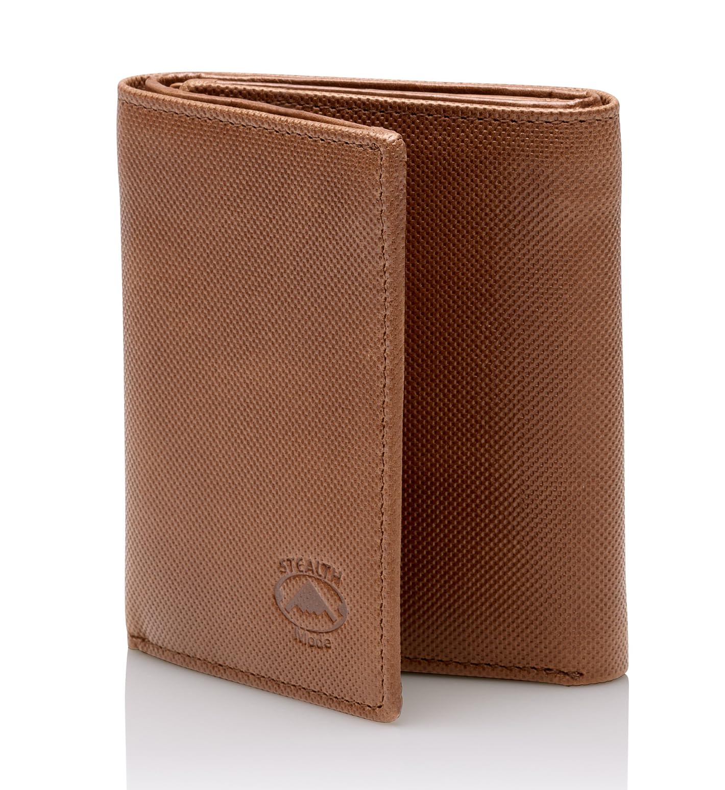 Stealth Mode Trifold Wallet for Men RFID Blocking – Genuine Napa Leather Extra Capacity Mens Wallet, 11 Card Slots, 3 ID Windows, Flip Out ID Holder, Large Tri Fold Leather Wallet for Men - Gift Ready