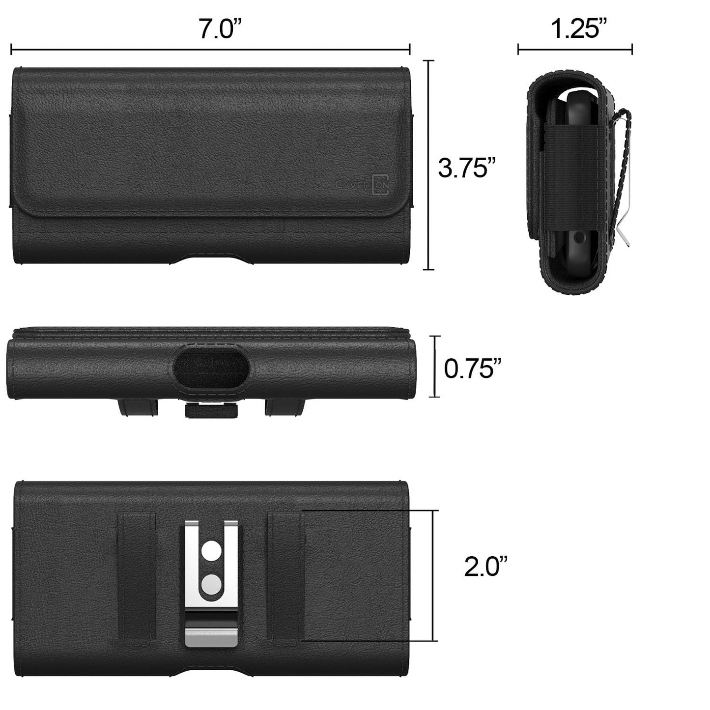 CoverON Holster for Motorola Moto G Power/G Play/Moto G/G36 G06 G57 Pure G05 G15 G100 2026 2025 2024 2023 Cell Phone Case Belt Clip Magnetic Carrying Leather Pouch (Fits with Otterbox or Case on)