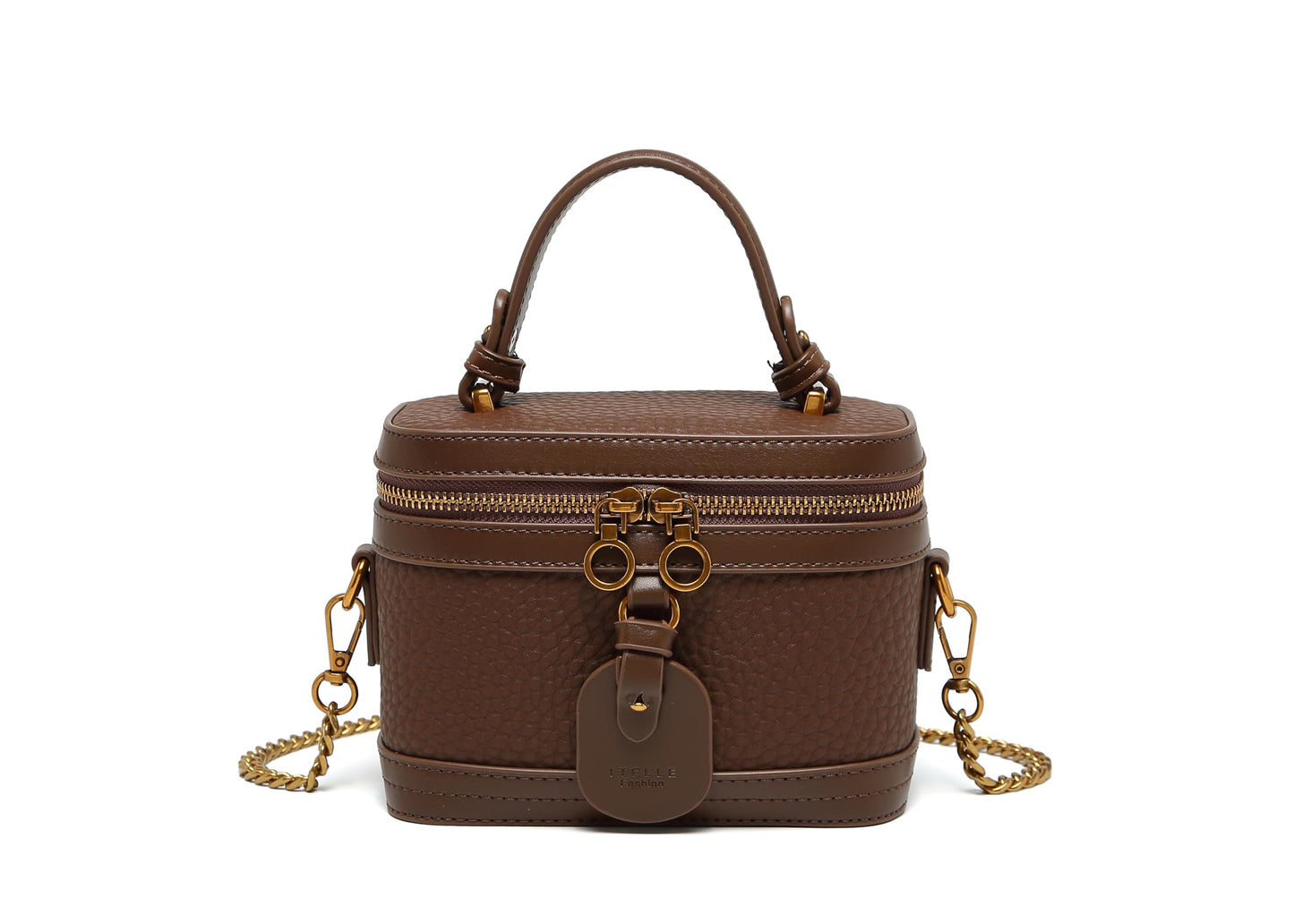 RTPRTP Small Crossbody Bag for Women, Mini Shoulder Handbag with Chain Strap, Brown Fashion Purse for Travel and Daily Use