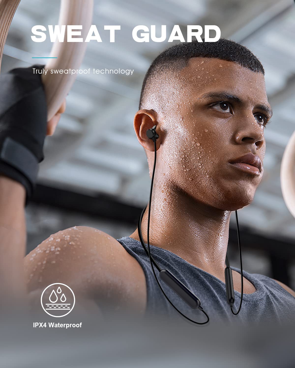 KLOKOL Bluetooth Headphones Neckband 20Hrs Playtime V5.0 Wireless Headset Sport Noise Cancelling Earbuds w/Mic for Gym Running Compatible with iPhone Samsung Android