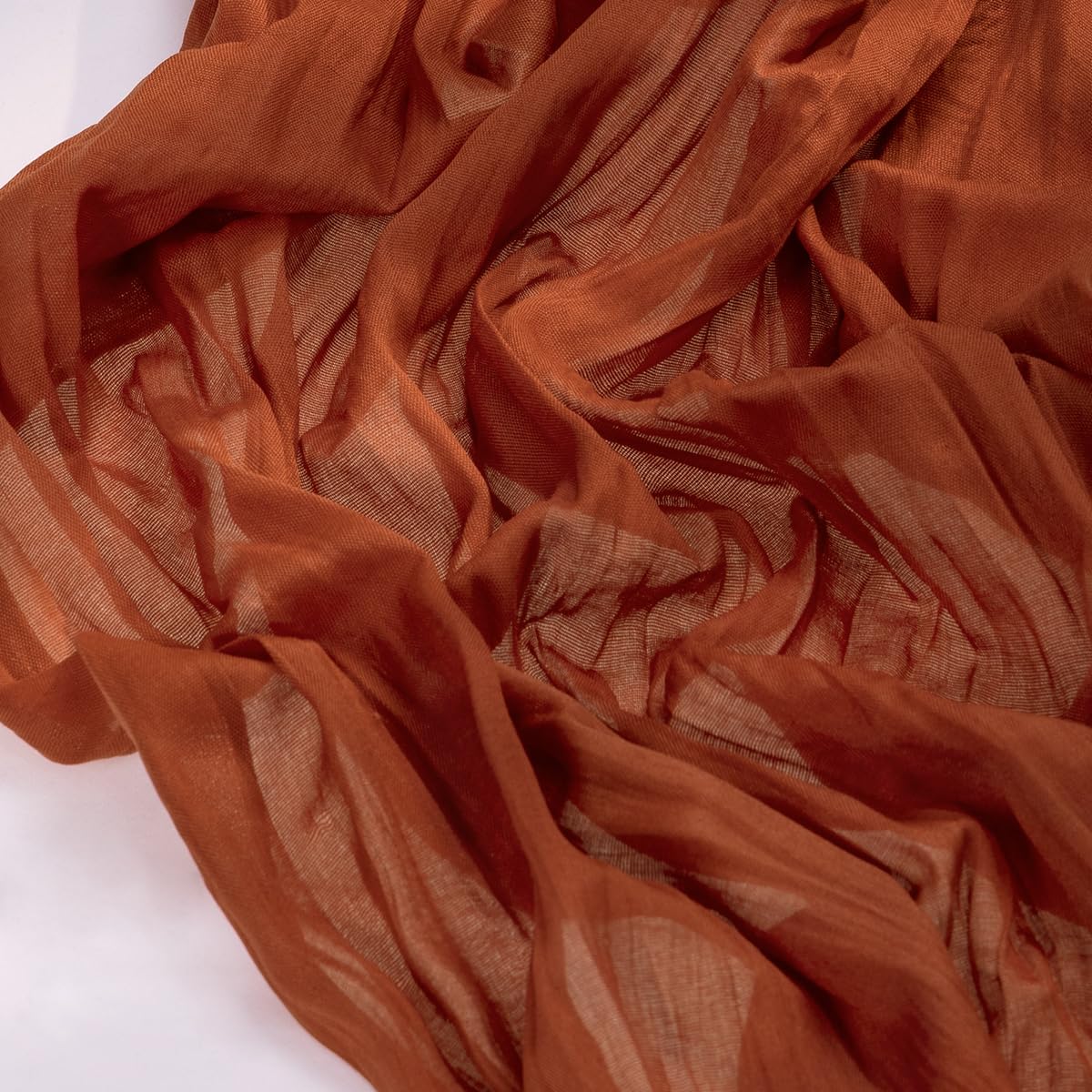Socomi Fall Table Runner Terracotta Cheesecloth Gauze Burnt Orange Boho Rustic Farmhouse 120 inch 10FT Cheese Cloth Runner for Wedding Party Baby Shower Home Decor Holiday Thanksgiving Decorations