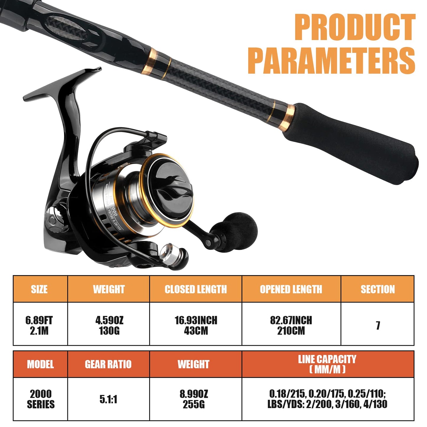 Carbon Fiber Telescopic Fishing Rod Reel Combo for Freshwater Saltwater Lightweight Collapsible Spinning Pole Reel Kit Fishing Gear Set with Compact Travel Tackle Bag Lure Hook Fishermen Gift