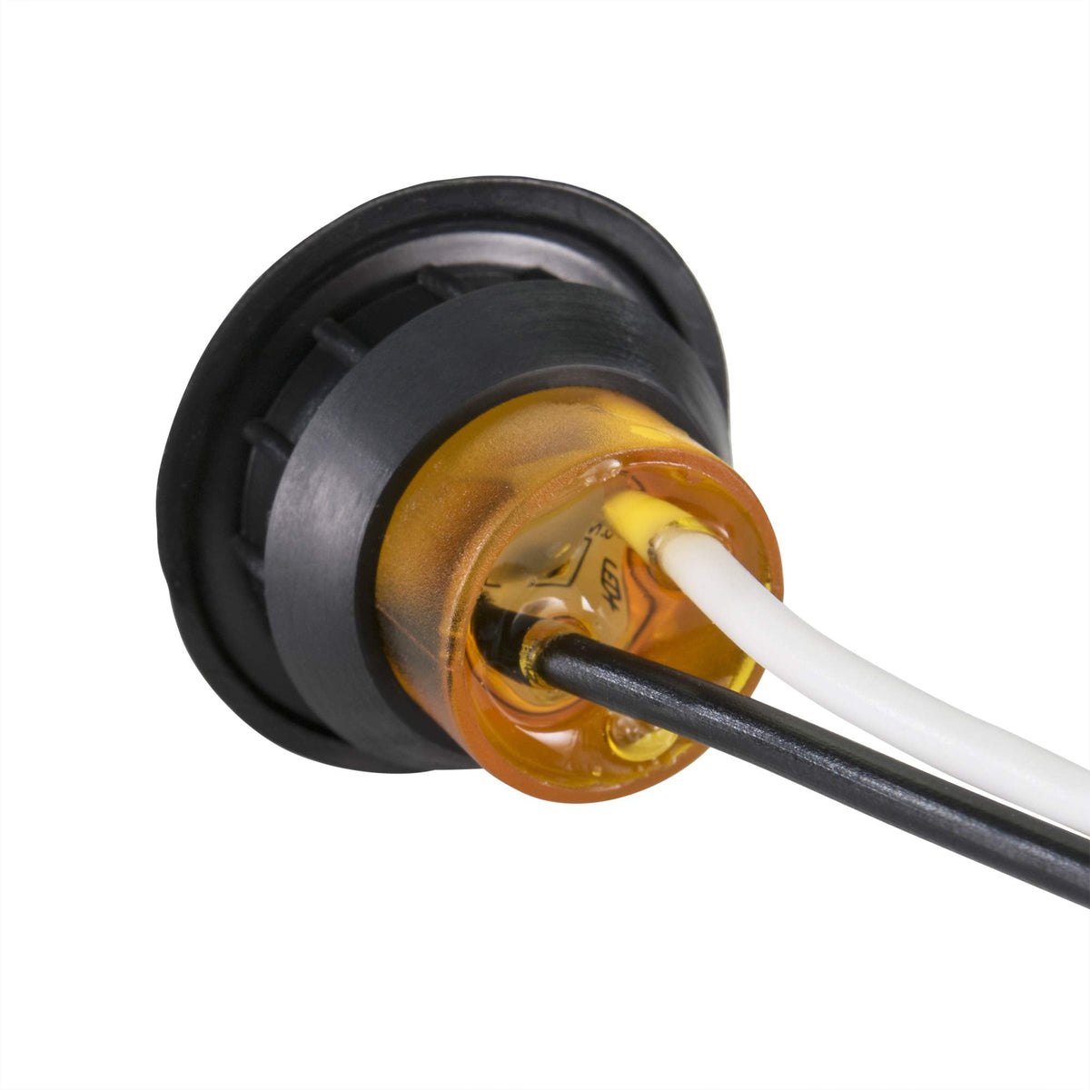LONG HAUL 3/4in Amber LED Clearance Marker Lights, 10 Pack, ABS Material, Black Trim