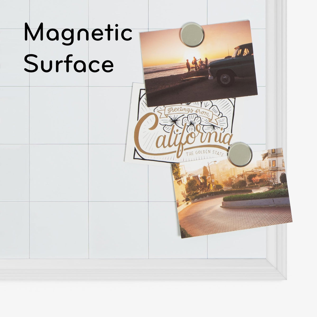 U Brands Magnetic Dry Erase Calendar Board, 30"x20", White Wood Style Frame, Includes Magnets