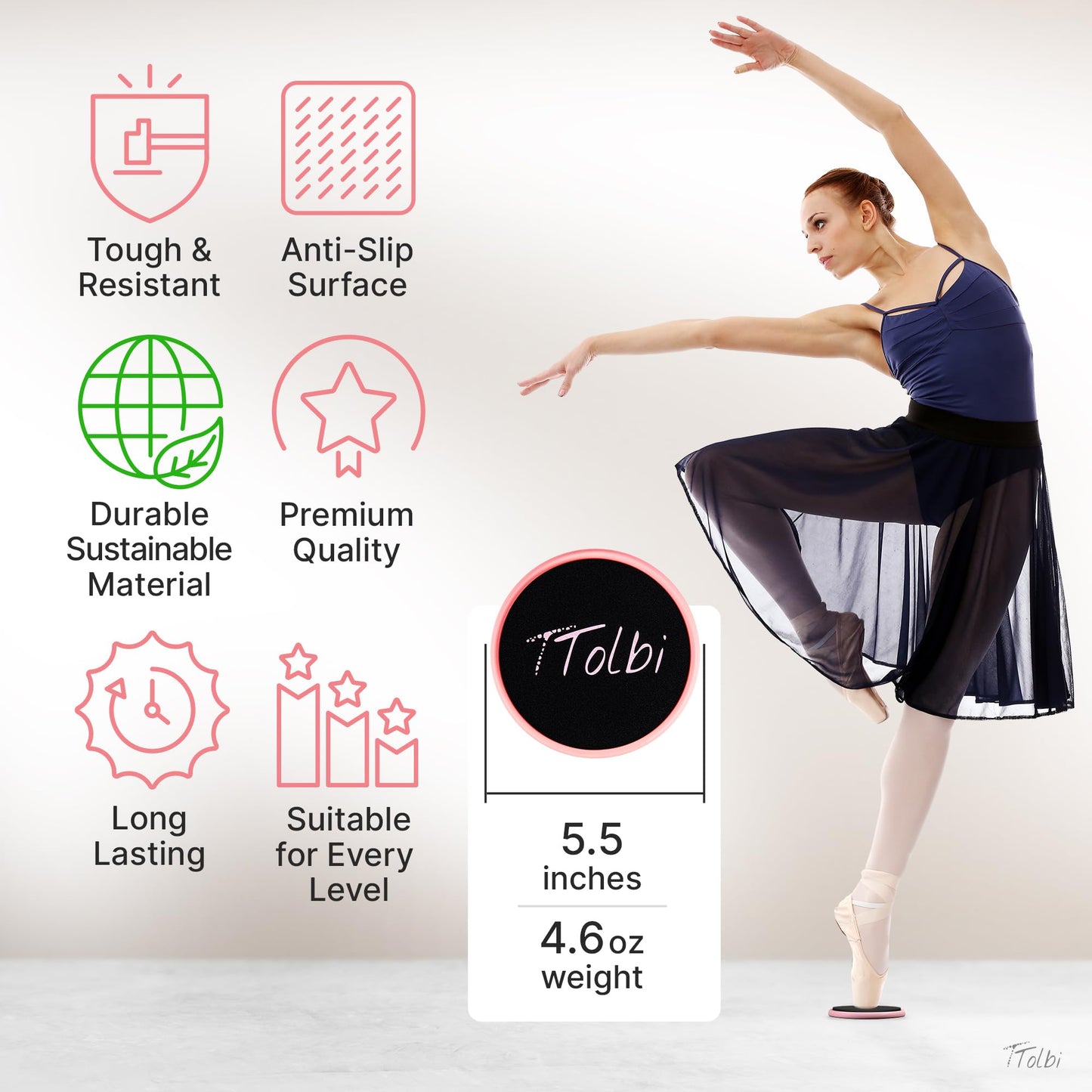 Premium Turning Boards for Dancers โ Improve Pirouette Technique & Balance, Ideal Turn Board for Ballet, Dancing & Figure Ice Skating, Portable Spin Disc for Dance & Spinner Disk Training Equipment