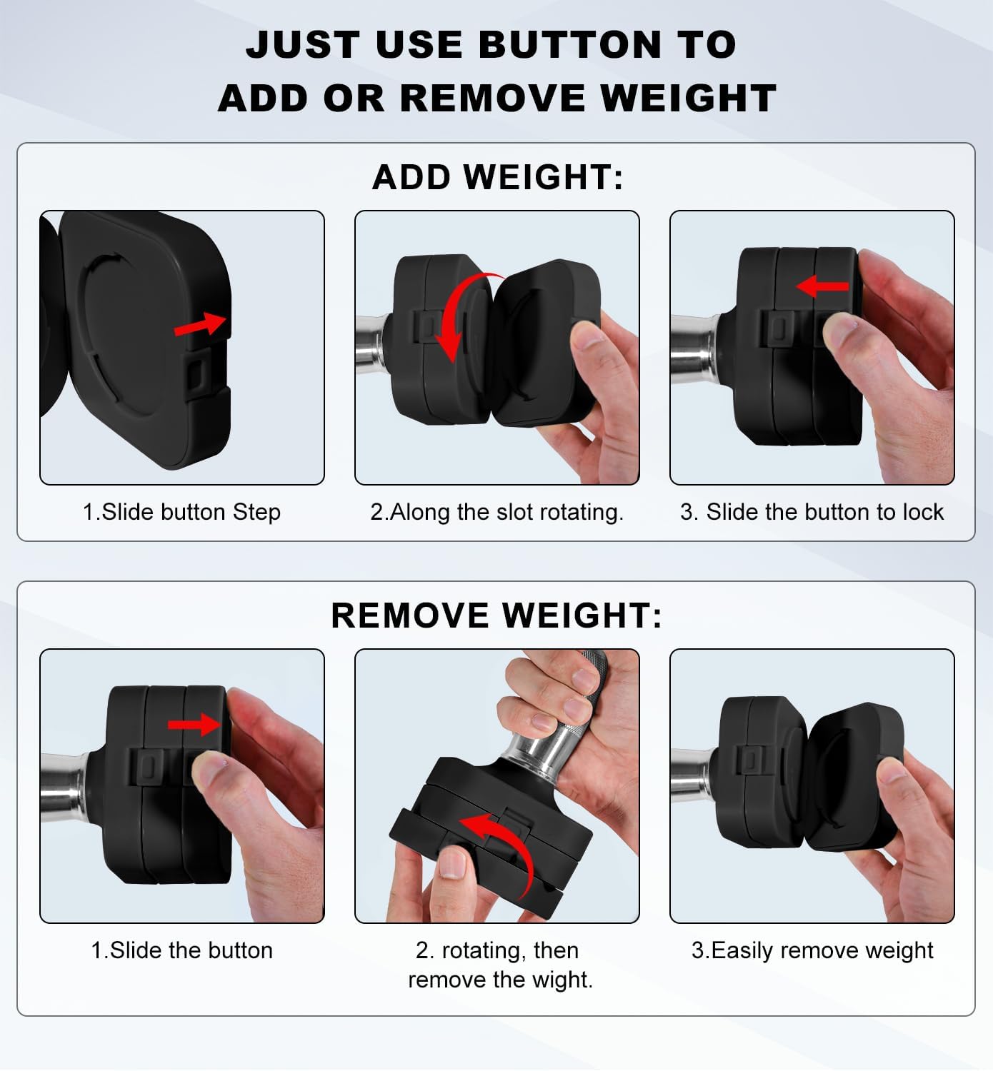 15LB 20LB 40LB 50LB Adjustable Dumbbell Set Free Weights Dumbbells Set for Women Men Hand Weights Sets Adjust Dumbbell Weight Sets for Home Gym Exercise Workout Strength Training Equipments