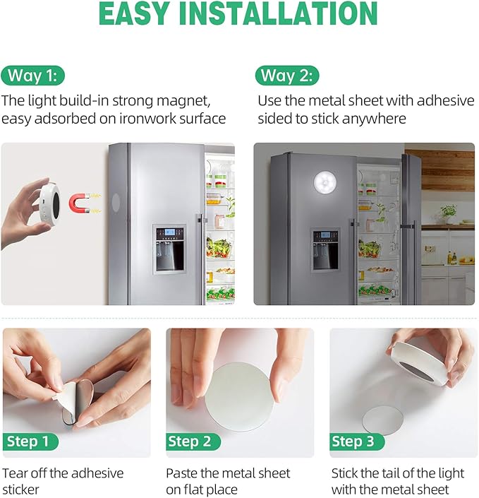 LED Closet Step Lights Motion Sensor Puck Light Compatible with Charging Station, 3 Colors Temperatures USB Rechargeable Indoor Under Cabinet Lighting(6 Pack)