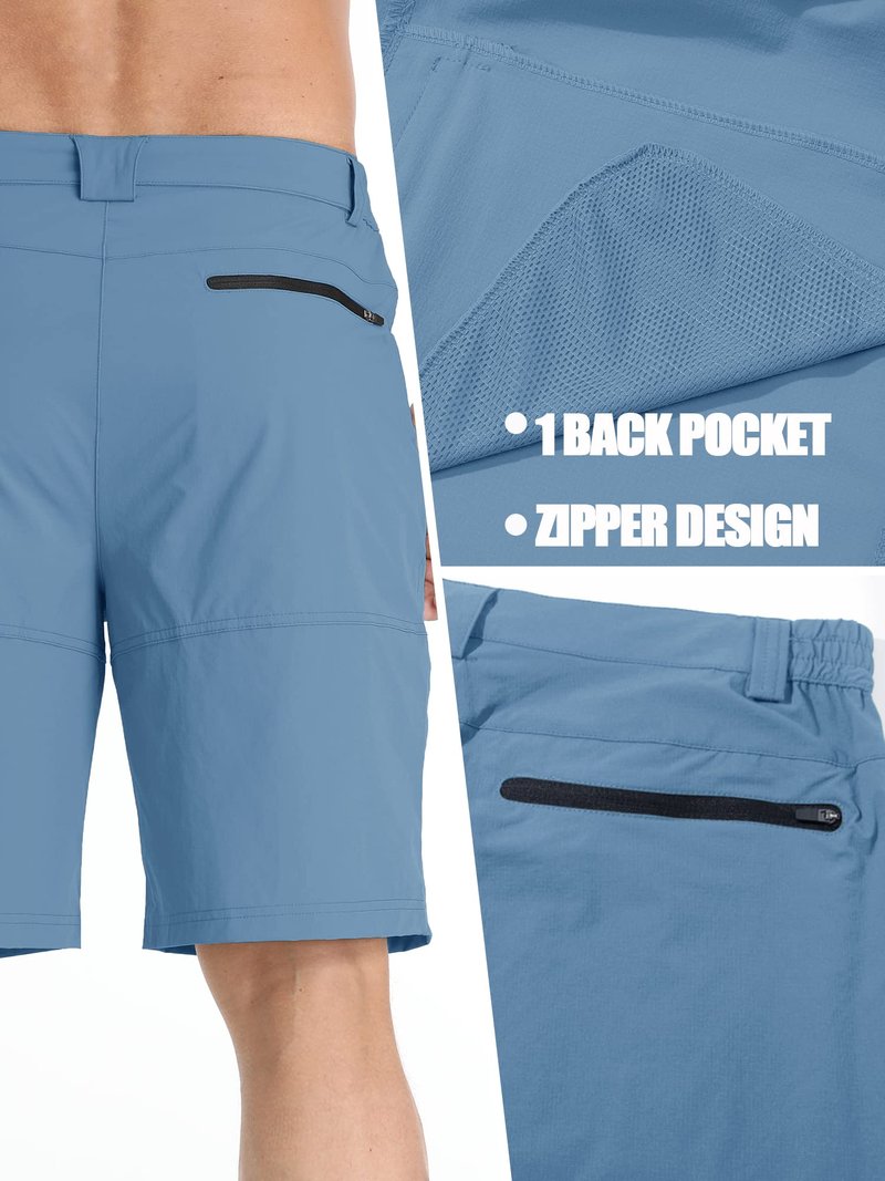 TACVASEN Men's Casual Shorts Lightweight Quick Dry Cargo Hiking Tactical Shorts Golf Dress Outdoor Summer with Pockets Light Blue 40