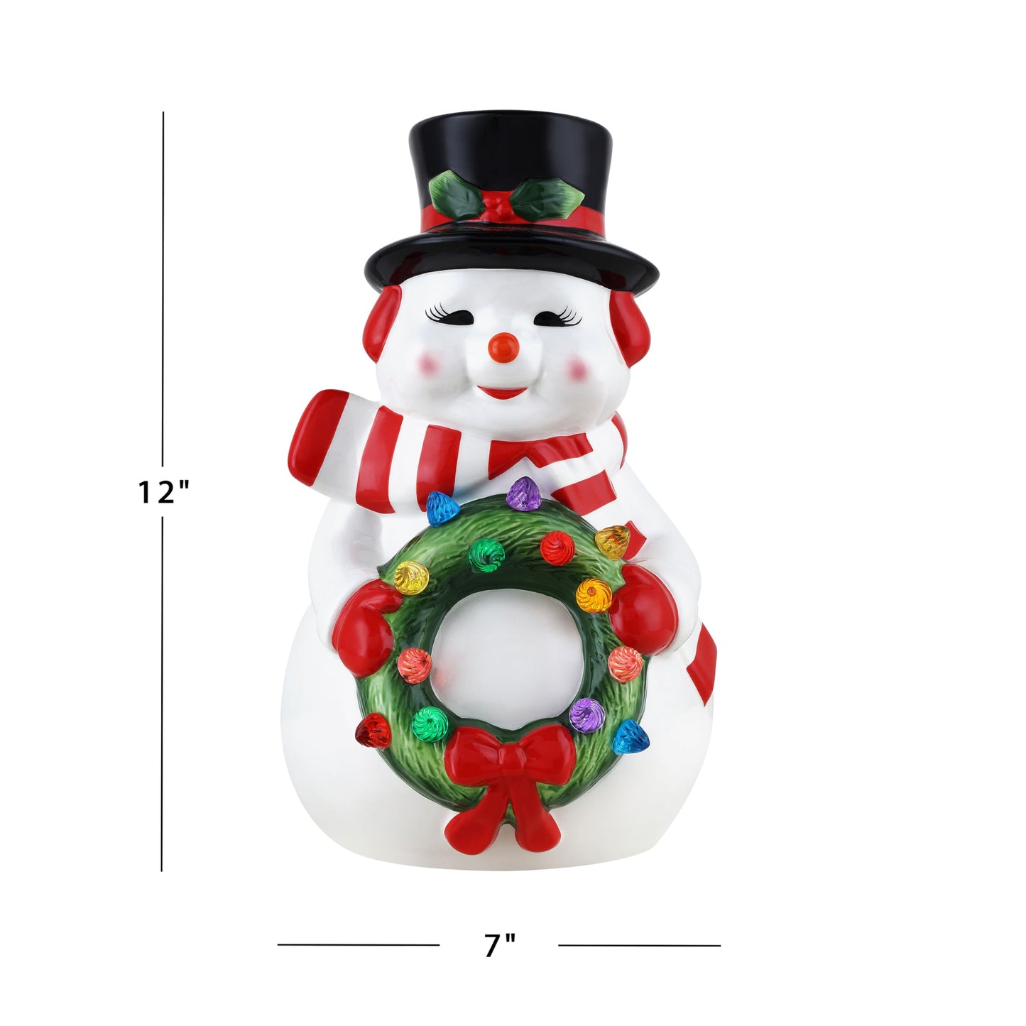 Mr. Christmas Medium Ceramic Figures 12" - Snowman