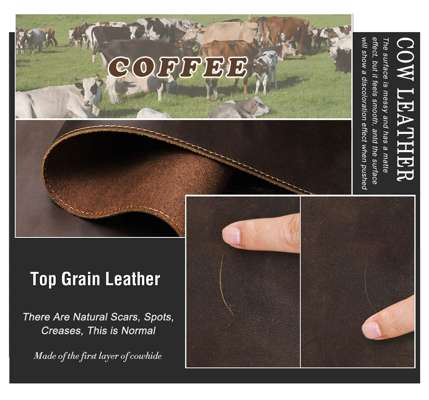 Top Grain Genuine Leather Clutch Wallet with Wristlet for Man & Woman, Handmade Simple Retro Vintage Design, Multi Pockets & Card Slots, RFID Large Capacity for Cards/ID/Checks/Banknote/Phone, Coffee