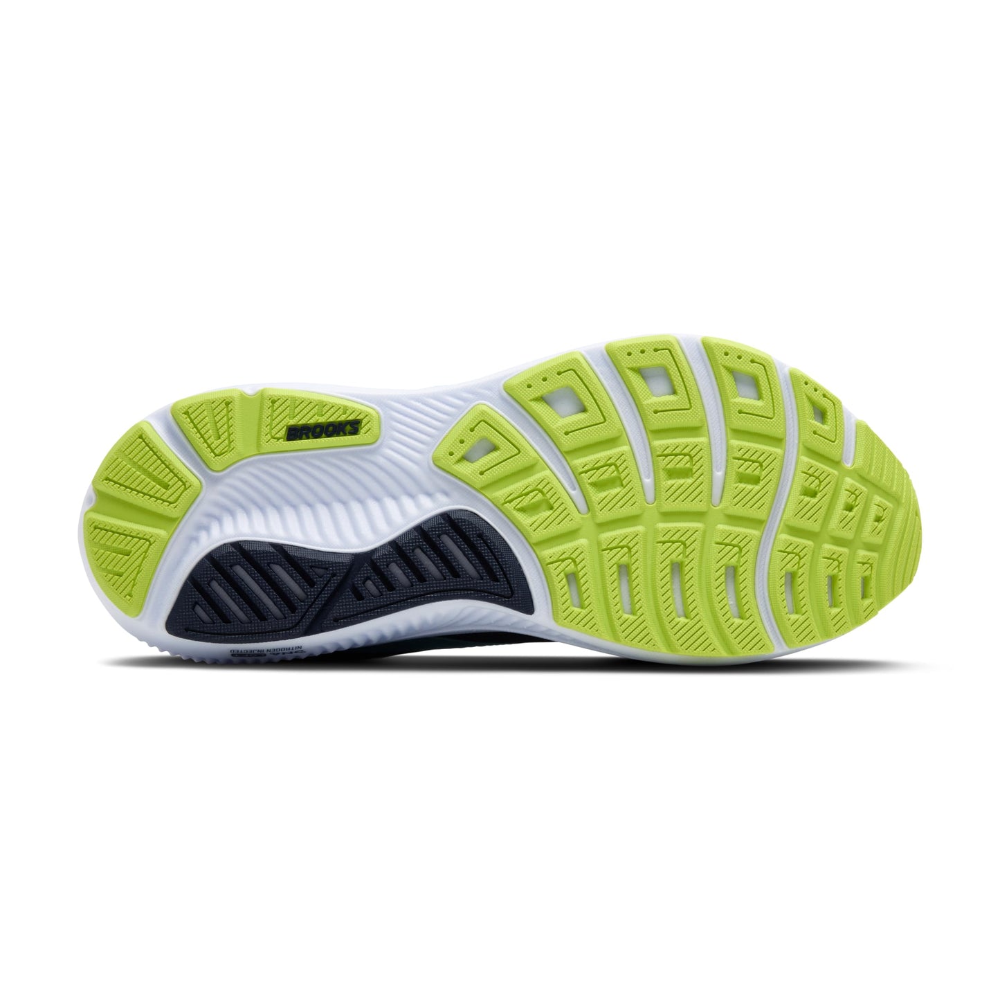 Brooks Men’s Ghost 17 Neutral Running Shoe - Peacoat/Lime/Blue - 11 Medium