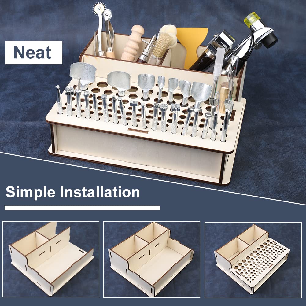 447 Pcs Leather Working Tools, Leather Working Kit for Cutting Punching Stamping Stitching with Instruction & Storage Case, for Saddle Making, DIY Projects