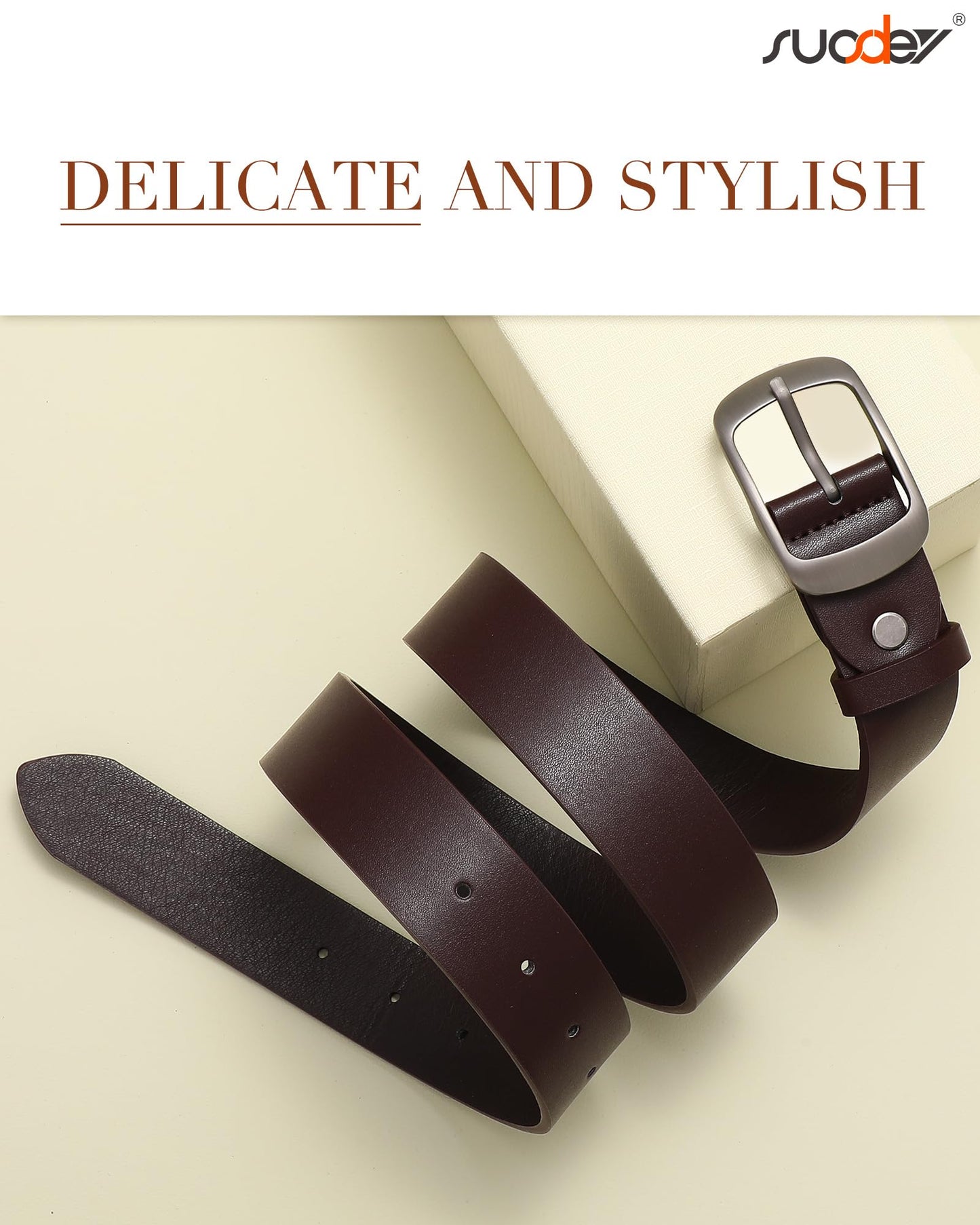 SUOSDEY 2 Pack Womens Genuine Leather Belts, Waist Belt with Pin Buckle for Jeans Pants,black and coffee,width 1.3'',X-Large: fits waist from 43''-46''