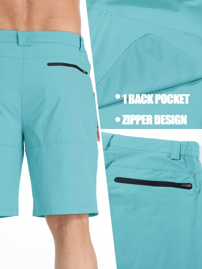 TACVASEN Mens Hiking Cargo Shorts Outdoor Casual Lightweight Quick Dry Waterproof Breathable Fishing Dress Shorts Water Blue 38