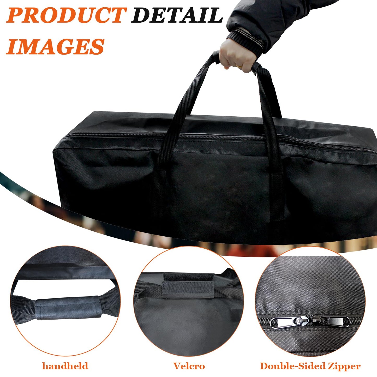 27-Inch Tabletop Griddle Grill Carry Bag 27 * 8.5 * 18inch fit for 27inch Royal Gourmet CB2701 600D Waterproof Heavy Duty Carry Bag