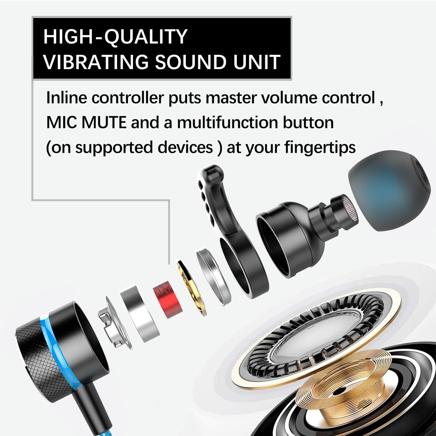 KASOTT SoundMaster Pro V1 - Gaming Earphones with Dual Audio Drivers,Battle Buds,in-Line Mic with Mute and Volume Control, Compatible with Xbox Series,PS5,PS4,Switch,Pc with 3.5mm