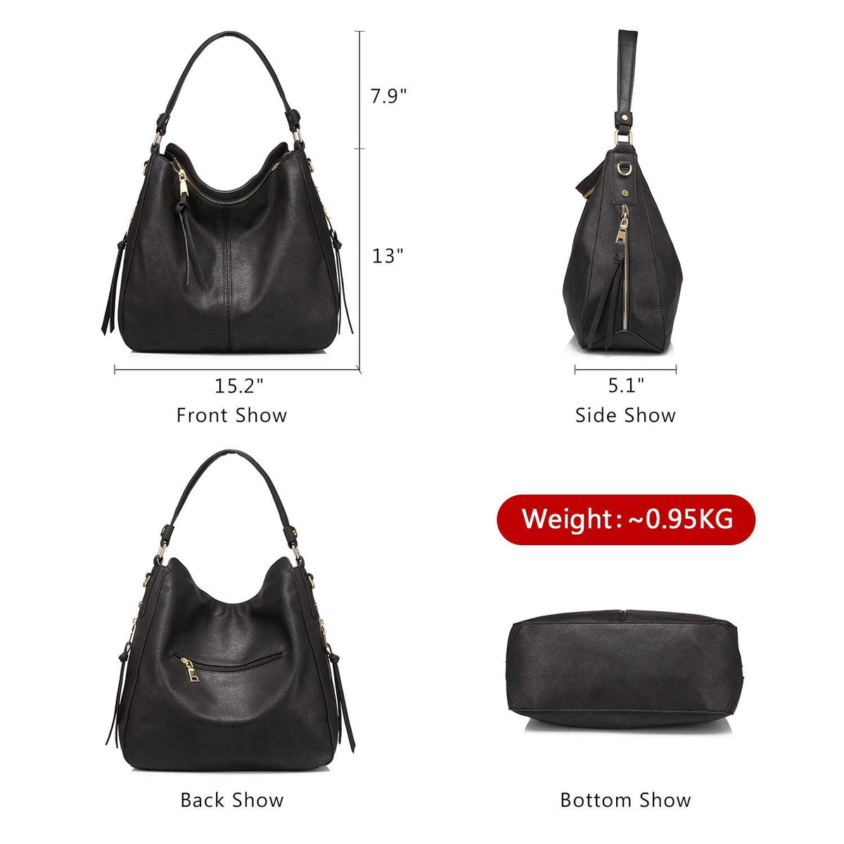Handbags for Women Large Designer Ladies Hobo bag Bucket Purse Faux Leather